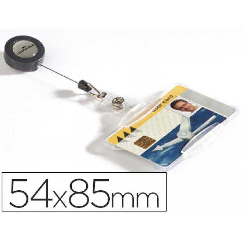 Identificador con cordón extensible durable uso vertical/horizontal 54x85 mm
