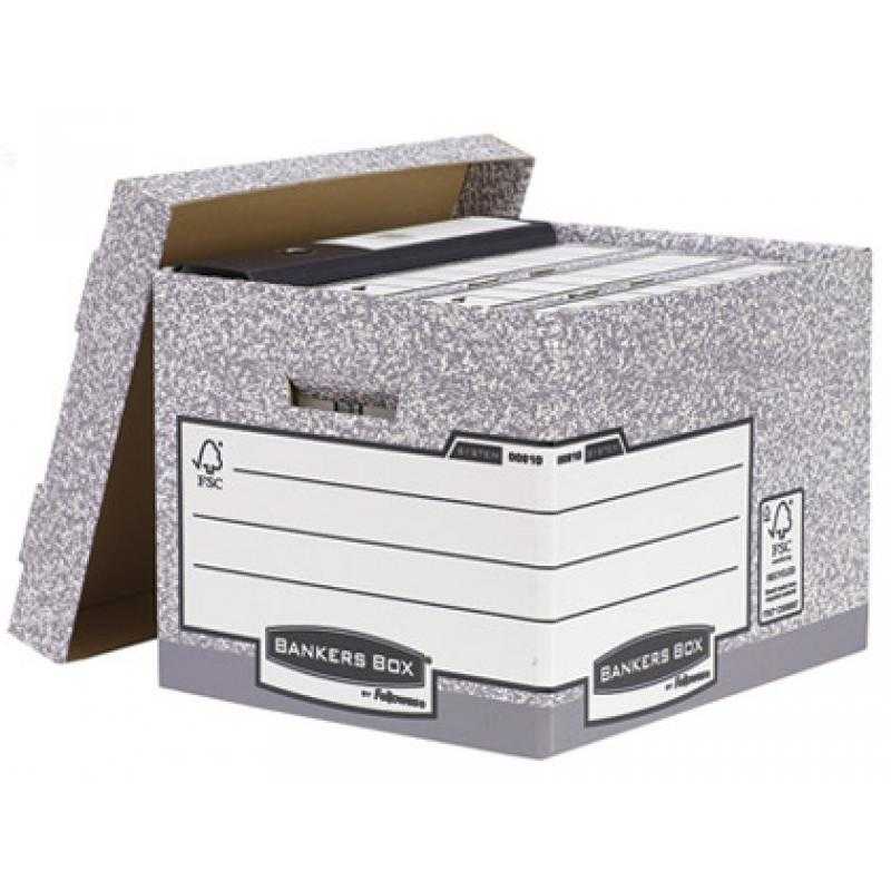Cajon fellowes carton reciclado para almacenamiento de archivo capacidad 4 cajas de archivo tamaño din a4