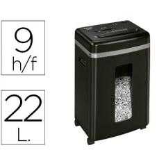 Destructora de documentos fellowes 450m capacidad de corte 9 hojas destruye grapas clips tarjetas y cd 22 litros