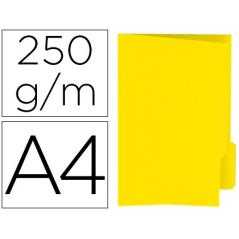 Subcarpeta cartulina gio din a4 pestaña derecha 250 g/m2 amarillo