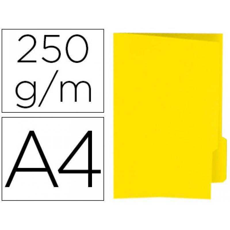 Subcarpeta cartulina gio din a4 pestaña derecha 250 g/m2 amarillo
