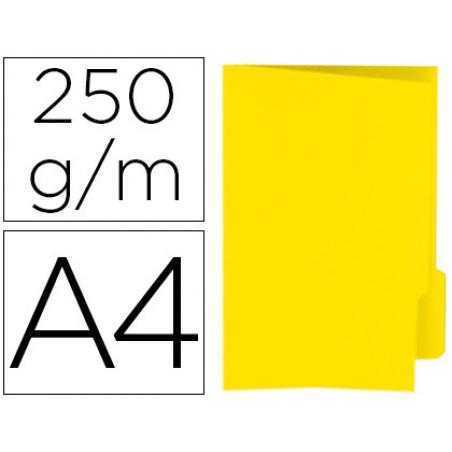 Subcarpeta cartulina gio din a4 pestaña derecha 250 g/m2 amarillo