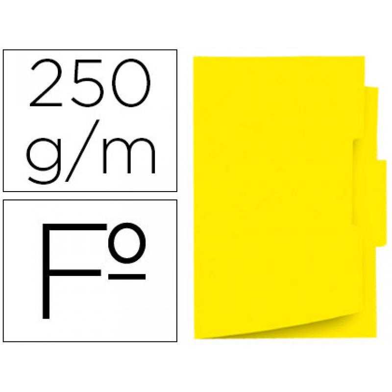 Subcarpeta cartulina gio folio pestaña central 250 g/m2 amarillo