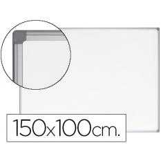 Pizarra blanca bi-office earth-it magnética de acero vitrificado marco de aluminio 100 x 150 cm con bandeja para