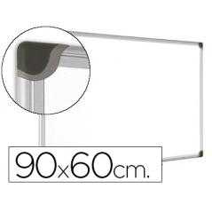 Pizarra blanca bi-office magnética maya w ceramica vitrificada marco de aluminio 90 x 60 cm con bandeja para