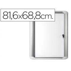 Vitrina de anuncio bi-office magnética 816x688 mm para exterior con marco de aluminio y cerradura