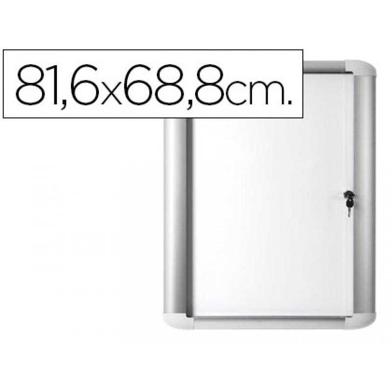 Vitrina de anuncio bi-office magnética 816x688 mm para exterior con marco de aluminio y cerradura
