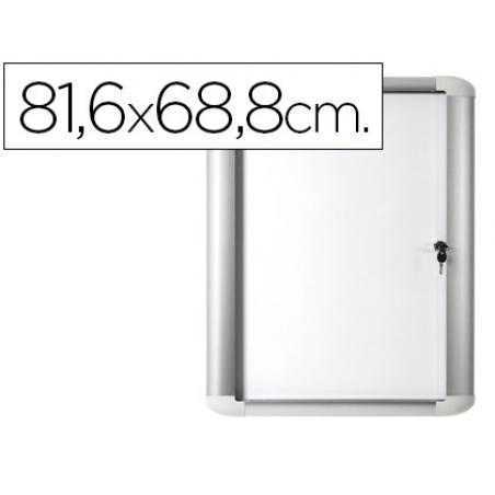 Vitrina de anuncio bi-office magnética 816x688 mm para exterior con marco de aluminio y cerradura