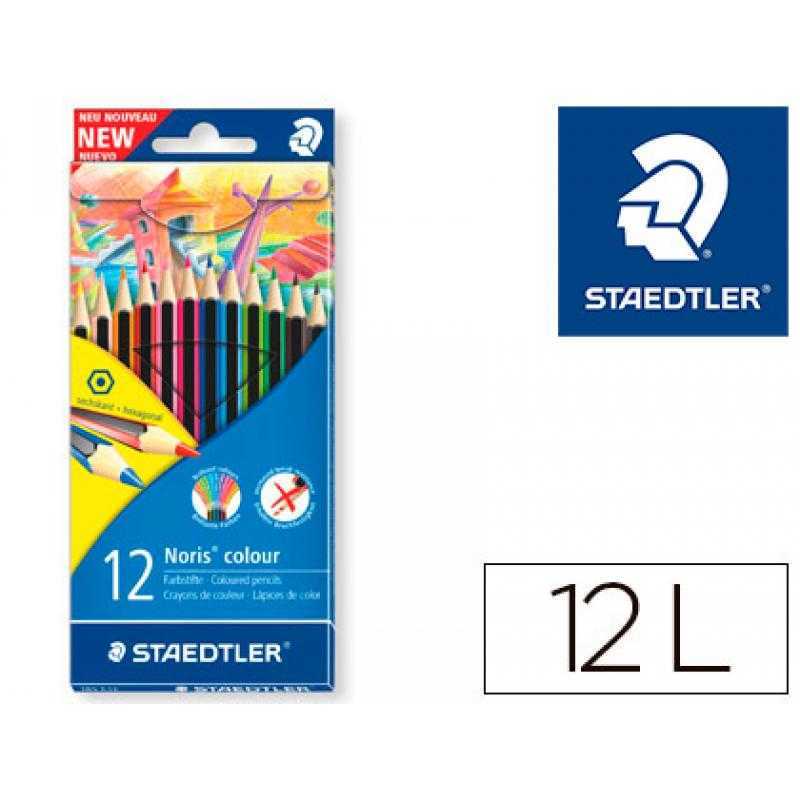 Lápices de colores staedtler wopex ecologico 12 colores en caja de cartón