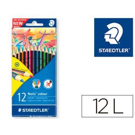 Lápices de colores staedtler wopex ecologico 12 colores en caja de cartón