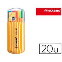 Rotulador stabilo punta de fibra point 88 zebrui estuche de 20 unidades colores neon surtidos
