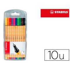 Rotulador stabilo punta de fibra point 88 estuche de 10 unidades colores surtidos