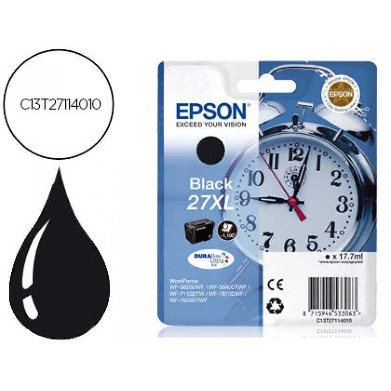 Ink-jet epson 27xl wf 3620 / 3640 / 7110 / 7610 / 7620 negro -1.100 pag-