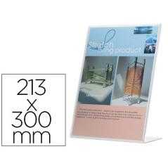 Expositor sobremesa q-connect con forma de l metacrilato tamaño 213x300 mm