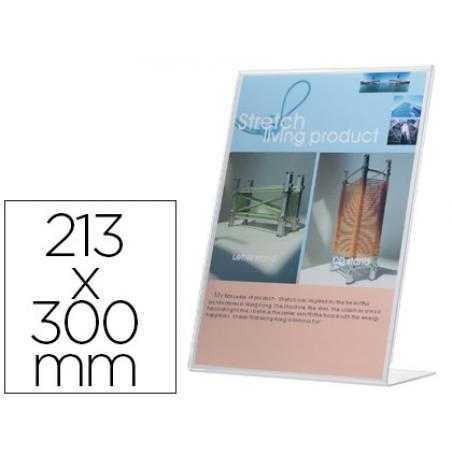 Expositor sobremesa q-connect con forma de l metacrilato tamaño 213x300 mm