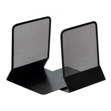 Apoyalibros metalico q-connect kf15098 rejilla negro juego 165x152x135 mm