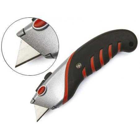 Cuter q-connect sx1500 metalico ancho negro y rojo con mango de plastico