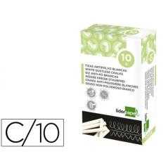 Tiza blanca antipolvo liderpapel caja de 10 unidades