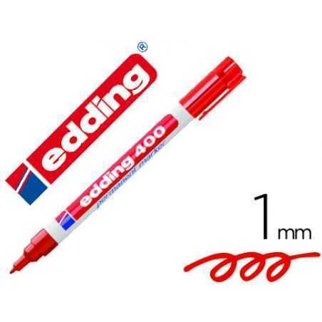 Rotulador edding marcador permanente 400 rojo punta redonda 1 mm
