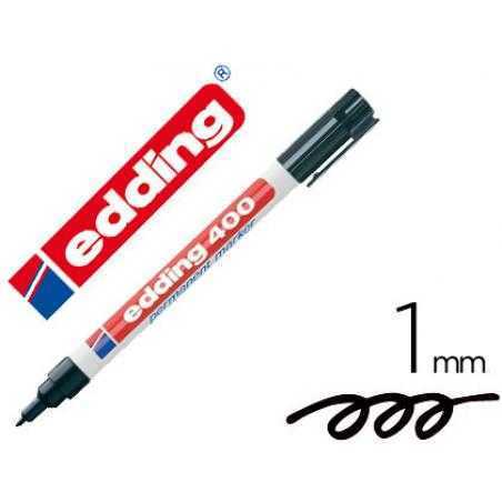 Rotulador edding marcador permanente 400 negro punta redonda 1 mm