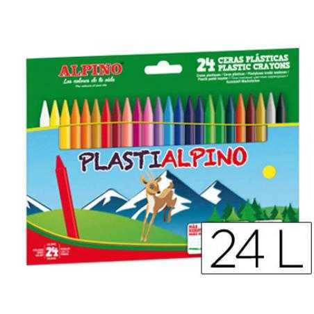 Lápices cera plastialpino caja de 24 colores