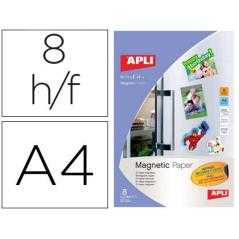 Papel magnetico apli blanco din a4 para impresoras inkjet paquete de 8 hojas
