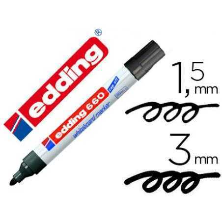 Rotulador edding para pizarra blanca 660 color negro punta redonda 3 mm