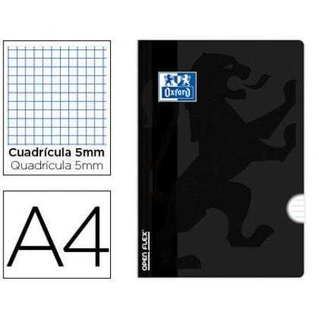 Libreta escolar oxford openflex tapa flexible optik paper 48 hojas din a4 cuadro 5 mm color negro