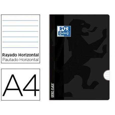 Libreta escolar oxford openflex tapa flexible optik paper 48 hojas din a4 rayado horizontal color negro