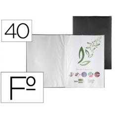 Carpeta liderpapel escaparate 40 fundas pvc folio negro