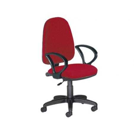 Silla rocada con brazos color burdeos diametro base 610 mm respaldo de 490 mm x 420 mm