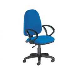 Silla rocada con brazos color azul diametro base 610 mm respaldo de 490 mm x 420 mm