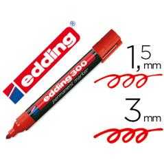 Rotulador edding marcador permanente 300 rojo punta redonda 1,5-3 mm recargable