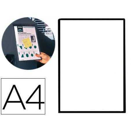 Funda magnética tarifold pvc din a4 con banda magnética para colgar negro pack 5 unidades