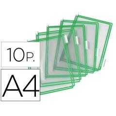 Funda para portacatalogo tarifold din a4 color verde pack de 10 unidades