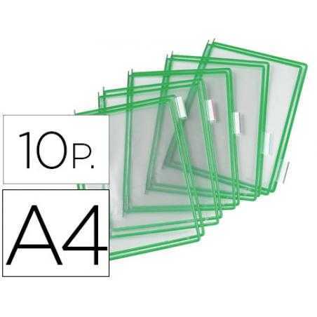 Funda para portacatalogo tarifold din a4 color verde pack de 10 unidades