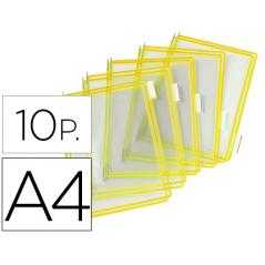 Funda para portacatalogo tarifold din a4 color amarillo pack de 10 unidades