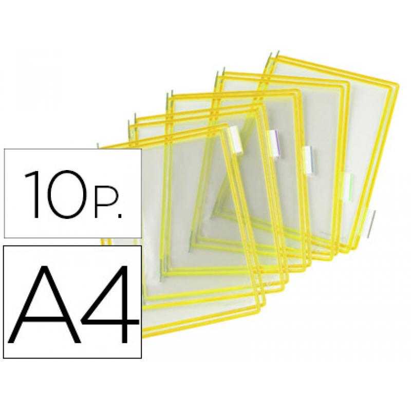 Funda para portacatalogo tarifold din a4 color amarillo pack de 10 unidades