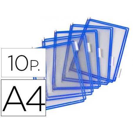Funda para portacatalogo tarifold din a4 color azul pack de 10 unidades
