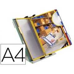Portacatalogo sobremesa pvc tarifold con 10 fundas din-a4 colores surtidos