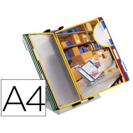 Portacatalogo sobremesa pvc tarifold con 10 fundas din-a4 colores surtidos