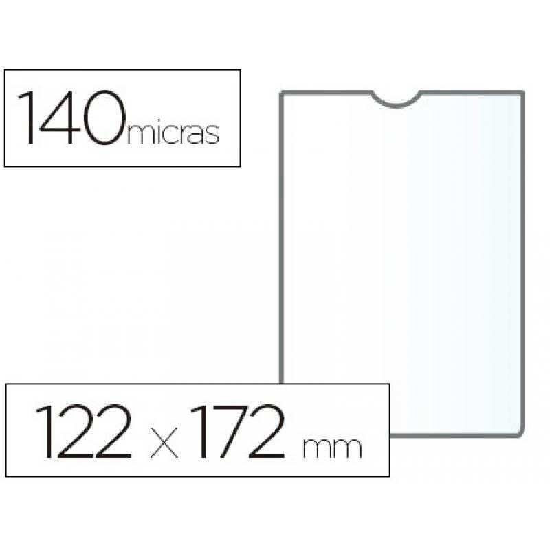 Funda portadocumento esselte transparente plastico 140 micras tamaño 122x172 mm