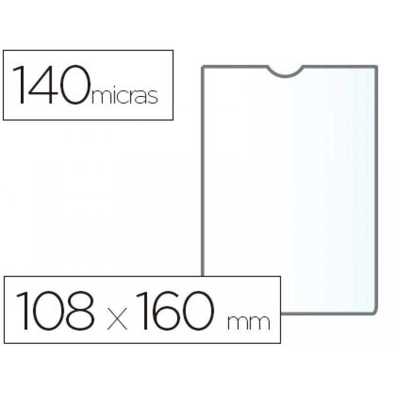 Funda portadocumento esselte plastico transparente 140 micras tamaño 108x160 mm