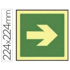 Pictograma syssa señal de via de evacuacion en pvc fotoluminiscente 224x224 mm