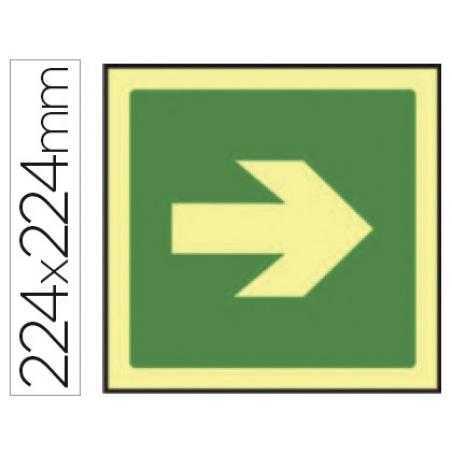 Pictograma syssa señal de via de evacuacion en pvc fotoluminiscente 224x224 mm