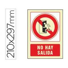 Pictograma syssa señal de no hay salida en pvc fotoluminiscente 210x297 mm