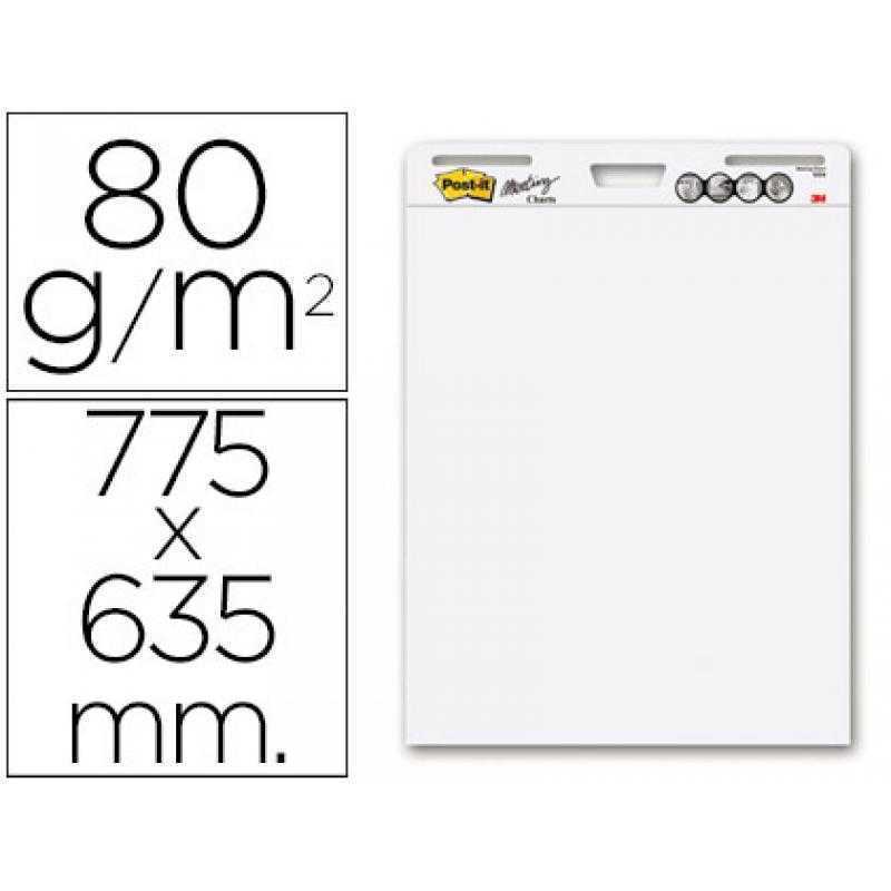 Bloc congreso post-it liso 775 x 635mm con 30 hojas 80 grs pack 2+1 gratis