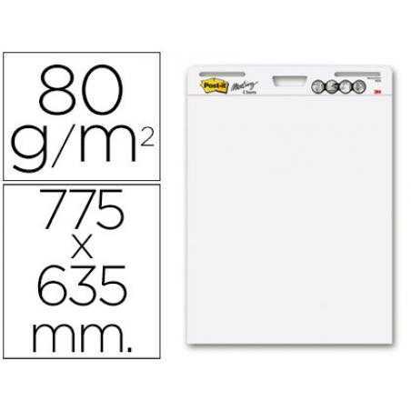 Bloc congreso post-it liso 775 x 635mm con 30 hojas 80 grs pack 2+1 gratis