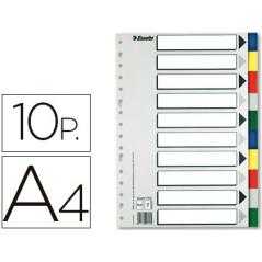 Separador esselte plastico juego de 10 separadores din a4 con 5 colores multitaladro