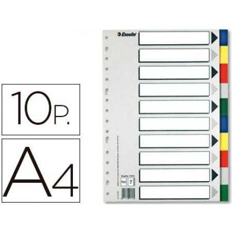 Separador esselte plastico juego de 10 separadores din a4 con 5 colores multitaladro